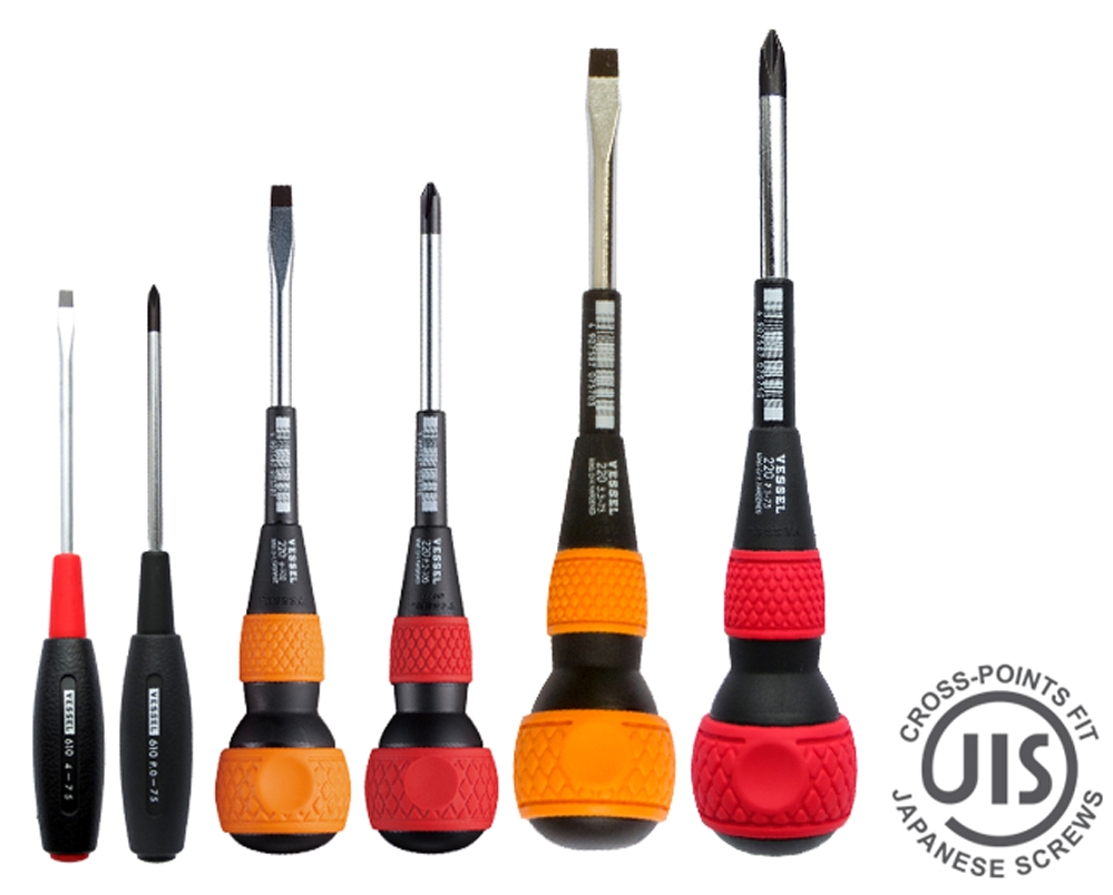 6 piece Ball Grip Screwdriver Kit, JIS Abbeon
